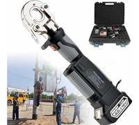 Battery Powered Hydraulic Crimping Tool, Electric Crimper with Pressure Sensor, Cable Wire Tool Kit with 12 Pairs of Dies for 16-300mm² Electrical Terminals