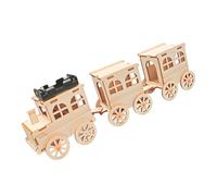 Battery Powered Learning Train Assembly Set, Wooden Model with Visible Drive Holder for Physics Introduction and Classroom Discussion Electric Train Model Wooden Assembly School Project