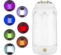 Battery Powered LED Desk Lamp, Next to USB Port, RGB Color Changing, Cute Cat Pattern, Modern Style