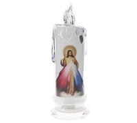 Battery Powered LED Flameless Jesus Light - Creative Flameless Candle Lights, Decorative Christ Tea Light, Durable Design, Multifunctional Church Decoration for Dining Room, Sc