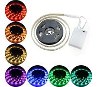 Battery Powered Led Strip Lights 3.3FT, SMD 5050 LED Lights for Bedroom Battery Operated Color Changing Lights with 3 Key mini Control RGB Flexible Led Light for TV, Party, Room Decoration