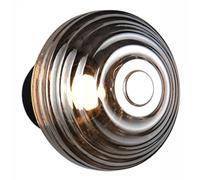 Battery Powered Light Black Earl LED Wall Matt Smoke Glass USB Rechargeable Trio