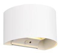 Reality Leuchten LED outdoor wall lamp Talent, white, width 16 cm, sensor