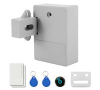 Battery Powered Lock,Electronic Cabinet Invisible No Drill Safety RFID Lock for Home Office Cupboard Wardrobe Drawer