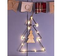 Battery Powered Metal Christmas Silhouette With LED String Lights. Netagon Black One Size