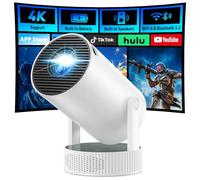 Battery Powered Projector, Mini 4K projector for bedroom, 220° Rotatable Stand Auto Keystone, Portable Projectors for Home Cinema Backyard Camping Outdoor