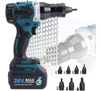 Battery Powered Rivet Nut Gun, Electric Rivnut Tool with M3-M12 Heads