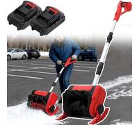 Battery Powered Snow Thrower With Lcd - 30 Mins Runtime, Folding Handle Ergonomic Snow Blower, Lightweight ＆ 20ft Throwing Cordless Snow Pusher - For Schools, Roads, Home Use
