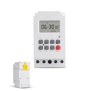 Battery Powered Timer Switch with Memory Backup and Manual Setting, Digital Programmable Wall Timer for Lights, Appliances, Water Heater, Air Conditioner