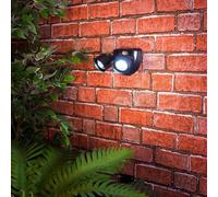 Battery Powered Twin Head Motion Sensor Security Light - 160 Lumen Rotatable Outdoor Wall Lamp With 10 Leds & 5M Detection Range