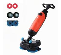 Battery Powered Walk-Behind Floor Scrubber, Cordless Electric Cleaner with Dual Brushes, Long Battery Life for Versatile Cleaning in Various Settings