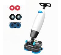 Battery Powered Walk-Behind Floor Scrubber, Cordless Electric Cleaner with Dual Brushes, Long Battery Life for Versatile Cleaning in Various Settings