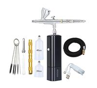 Battery Replaceable Integrated Mini Airbrush Air Brush Compressor with Dual Action Gun Wireless Precise Control(C)