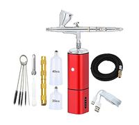 Battery Replaceable Integrated Mini Airbrush Air Brush Compressor with Dual Action Gun Wireless Precise Control(C-02)
