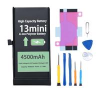 Battery Replacement for iphone 13 mini for All-Day Reliable Use, 4500mAh High Capacity 0 Cycle Lithium Polymer with Tool Kits for Heavy Users (A2481/A2626/A2628)