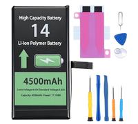 Battery Replacement for iphone 14 for All-Day Seamless Usage, 4500mAh High Capacity 0 Cycle Lithium Polymer with Tool Kits for DIY Users (A2882/A2883/A2884)
