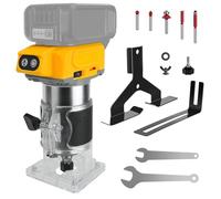 Battery Router Trimmer for Dewalt 20 V Battery, 30,000 RPM Electric Hand Palm Router with 5 Pieces 1/4 Inch Shank, Brushless Router Trimmer Suitable for Woodworking, Slot (No Battery)