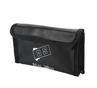 Battery Safe Bag Explosion Proof Fireproof Nylon Protective Pouch with Hook and Loop Closure High Temperature Resistant Durable Storage Guard for Mini 3 Pro Black 10.5 x 7 x 4.3cm (3 Batteries