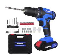 Battery Screwdriver Cordless Drill Set with 2X 1500mAh Battery, Battery Powered Handheld Drill Set with 1 Battery 1.5Ah, LED Work Light & Charger Included
