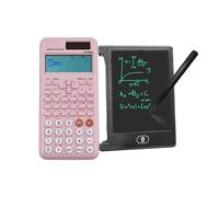 Battery & Solar Scientific Calculator Compatible with FC-991ES Plus 2nd Edition with 4.4 Inch LCD Erasable Writing Tablet, Math Calculator with 417 Function with Notepad for School, Office(Pink)
