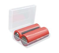 Battery Storage Box Clear | AAA Battery Holder | Compact Portable Container Organizer Storage Protective Case with Lid for Travelling Home School Garage
