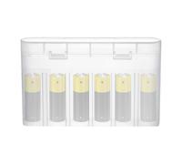 Battery Storage Box - Clear Case for 6 Compartment Battery Organizer, Durable Protective Stand, PP Material Container | Perfect for Button Batteries, Cell