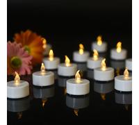 Battery Tea Lights 12 Pack - Led Tea Lights Flickering,Realistic and Bright Flameless Candles,The Duration of use is 200 h+,for Halloween Weddings Festivals Decoration in,Warm Yellow