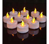 Battery Tea Lights,24 Pack Realistic and Bright Flickering Flameless LED Tea Light Candles, 200+ Hours tealight Candles in Warm Yellow for Wedding,Halloween,Festivals,Party Decoration