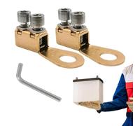 Battery Terminal Block, Copper Post Ends, 2.24x1.22x0.55 inches Hex Wrench Connector, Cable Junction Kit, for Cars Trucks RV SUV Motorcycle Boat Generator Automotive Electrical Installation