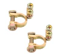 Battery Terminal Clamp with Quick Release Lock Copper Top Post | Plated Golden Finish, Anti Vibration Design, Fits Most Vehicle Battery Posts, Tool Free Swapping