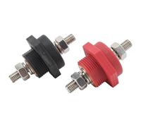 Battery Terminal Connector 3/8 in for Power Systems in Cars, RVs, Ships - Durable Copper & Nylon Bulkhead Connectors