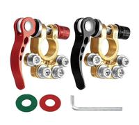 Battery Terminal Connectors, 2 Pcs 12V 4 Way Leisure Battery Terminals Connectors Positive Negative with wrench, Quick Release Car Battery Connectors Pure Brass for SAE/JIS Type A Posts/Marine/Car/RV