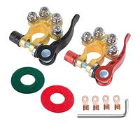 Battery Terminal Connectors 4 Way Car Battery Terminals Clamps Car Battery Connectors Pure Brass Car Battery Terminals Quick Release for SAE, JIS Type A Posts, Trucks, Marine, Buses, Car, RV