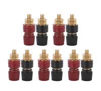 Battery Terminals, Terminal Blocks, 5 Set M8 Binding Pos Brass Inverter Terminal Strong Current Nickel Plated Terminal Binding Post for Amplifier Speaker Terminal Socket Connector