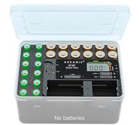 Battery Tester with Battery Organizer Storage Case,Professional Digital Battery Checker with LCD Display for Household AA, AAA, 4A,C, D, 9V, Button Cells. Compact Design & Clear Power Level Indicator