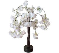 Battery/Usb Lighted Cherry Blossom Tree, Bendable Branches, Warm White Led, Faux Bark Texture, Table Lamp For Home/Office
