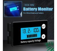 Battery Voltage and Capacity Monitor with Alarm Compatible with DC 12V 72V Lithium, Acid, and Lithium Iron Batteries for Electric Vehicles and Portable Devices (8-72V Biue)