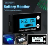 Battery Voltage and Capacity Monitor with Alarm Compatible with DC 12V 72V Lithium, Acid, and Lithium Iron Batteries for Electric Vehicles and Portable Devices (8-100V White)
