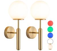 Battery Wall Sconces Set of 2 Dimmable - Gold One Size