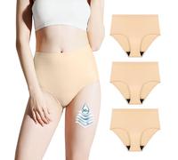 BATTEWA Incontinence Underwear for Women, Washable, Leak Proof, High Absorbency, Bladder Leak, Seamless Panties, 50ml, Beige, Medium (3 Pack)