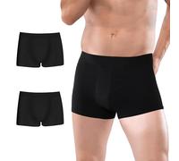 BATTEWA Mens Incontinence Underwear Washable, Urinary Leakproof Cotton Underwear for Men, 50ML Protective Boxer Brief Bladder Leakage.2Pack(Small, Black)