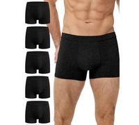 BATTEWA Washable Incontinence Underwear for Men, Regular Cotton Leak-Proof Briefs with Front Absorption Area for Bladder Leak Protection 50ml.(Black, Large, 5 Pack)