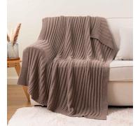 Battilo Fleece Throw Blanket for Sofa Bed, Soft Cozy Taupe Blanket Lightweight Fluffy Fuzzy Warm Knit Throws for Women Girls Mothers Birthday Gifts, Camel 127x152cm