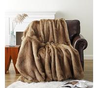 BATTILO HOME Faux Fur Throw Blanket Camel 150x200cm Luxury Fuzzy Warm Cozy Fluffy Fur Blanket for Bed, Sofa, Couch Home Decor