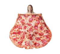 BATTILO HOME Pizza Flannel Blanket, Bed Sofa Soft Blanket, Funny Food Blankets, Gifts for Adults and Kids, Round Novelty Throw Blanket for Indoor, Outdoor, Travel, Camping, Home, 59 inch