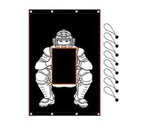 Batting Cage Backstop - Heavy Duty PVC Vinyl Net With Strike Zone, Portable Baseball Tarp For Hitting Pitching, Softball Training For Backyard Field Practice Setup | Easy Fold Carry