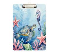 Batting Lineup clipboard Ocean Ocean Sea Turtle Lovers Transparent for Nursing Student Trade Quest Size 9 x 12.5 Tabla para escribir