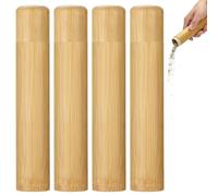 BATTIPAW 4Pcs Wooden Scattering Urns, Cremation Scattering Tubes for Human Pet Ashes, Portable Ashes Containers, 7.5 x 1.4 Travel Friendly Memorial Keepsake Urns