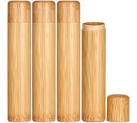 BATTIPAW Bamboo Scattering Urn Set, 4PCS Small Bamboo Scattering Ashes Urns for Human Ashes,Cremation Ashes Tube Urns for Dog Cat Pet Ashes, Scattering Ashes Urn in Your Favorite Place
