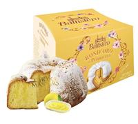 Battistero Easter Rond’Oro Golden Round Sweet Lemon Cake 400g - Naturally Leavened Italian Cake with Lemon Filling & Gold Finish - Panettone Style Bake